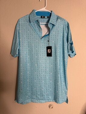 FootJoy Men's Blue Printed Golf Polo